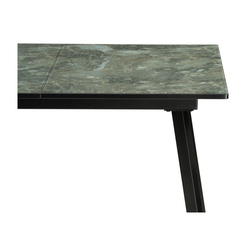 Стеклянный стол Агни 110 королевский мрамор / черный матовый