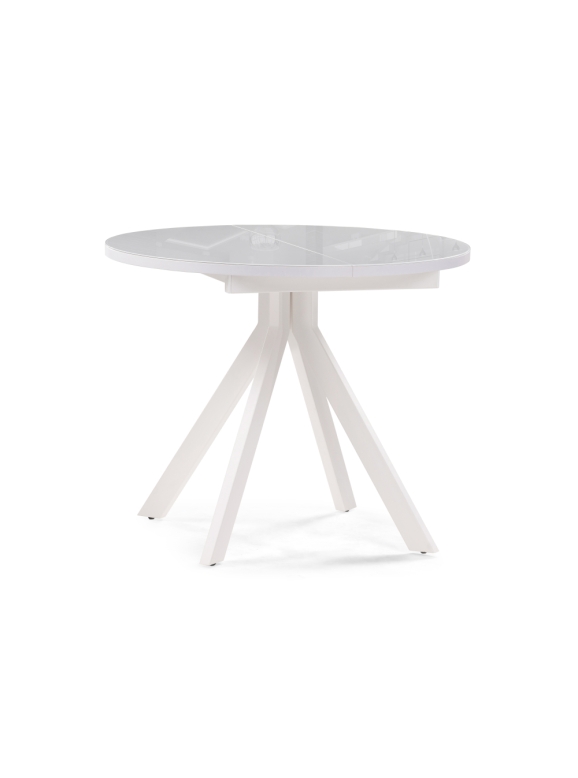 Стеклянный стол Ален 90(120)х90х75 белый