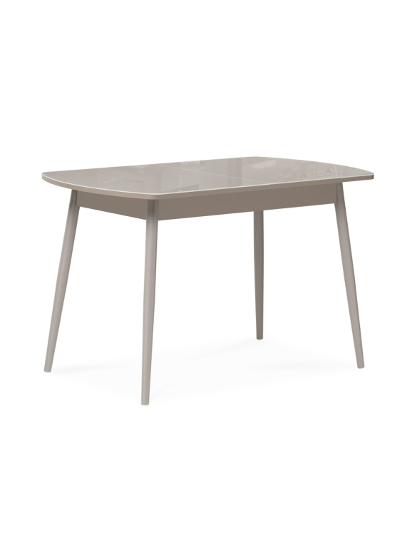 Стеклянный стол Бейкер 120(152)х70х75 латте / капучино