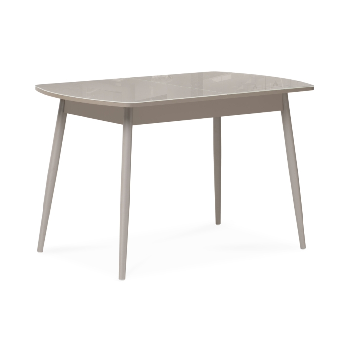 Стеклянный стол Бейкер 120(152)х70х75 латте / капучино