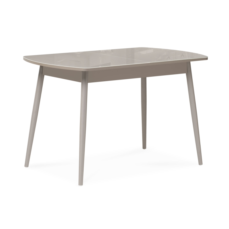 Стеклянный стол Бейкер 120(152)х70х75 латте / капучино