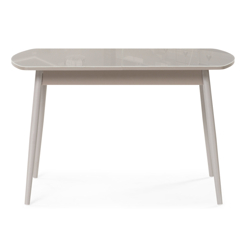 Стеклянный стол Бейкер 120(152)х70х75 латте / капучино