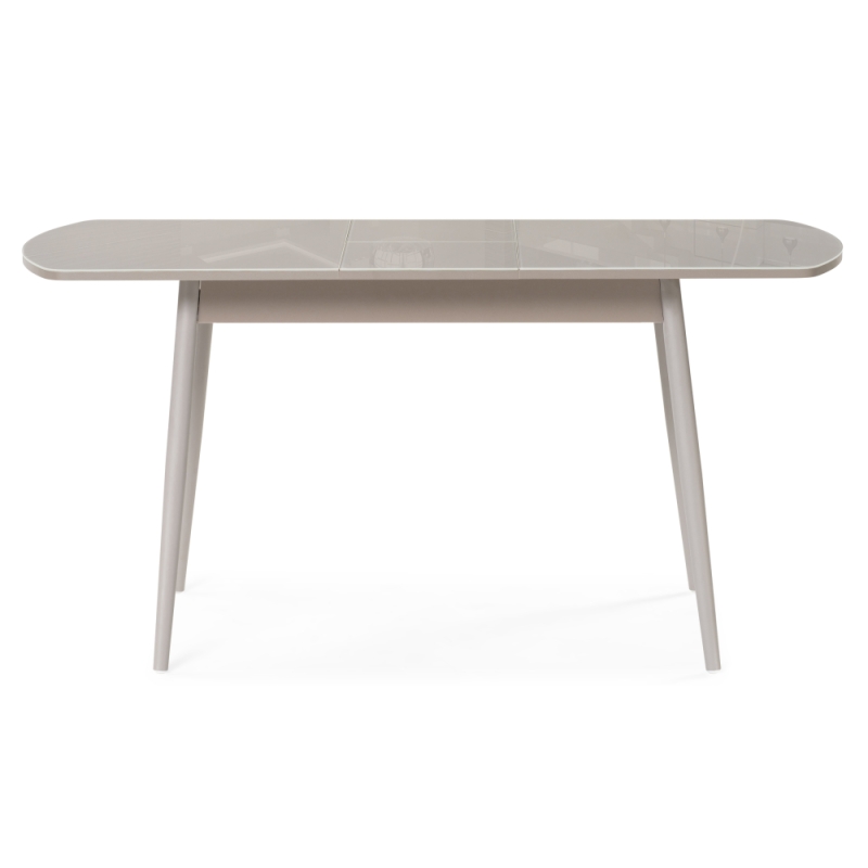 Стеклянный стол Бейкер 120(152)х70х75 латте / капучино