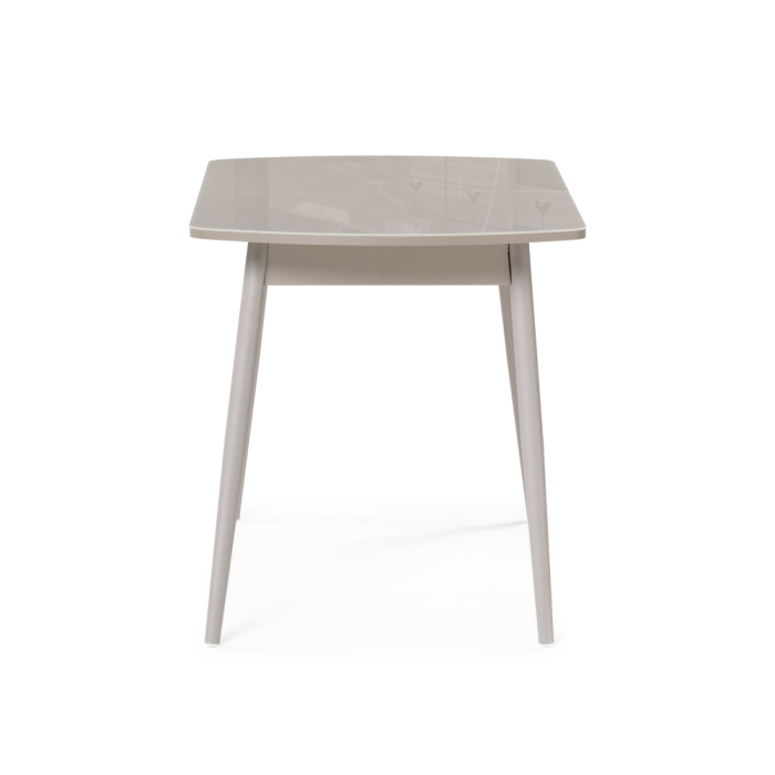 Стеклянный стол Бейкер 120(152)х70х75 латте / капучино