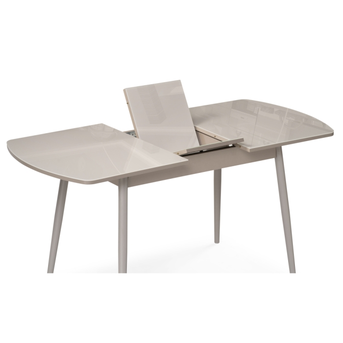 Стеклянный стол Бейкер 120(152)х70х75 латте / капучино