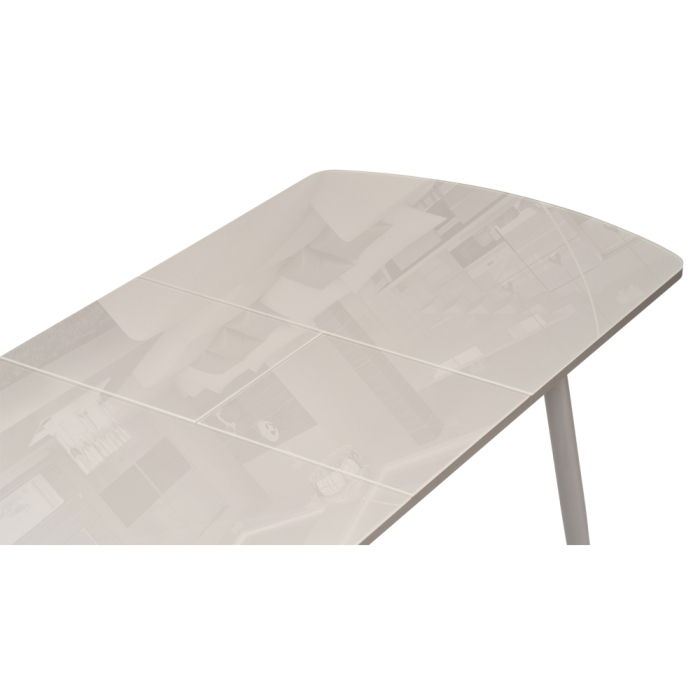 Стеклянный стол Бейкер 120(152)х70х75 латте / капучино