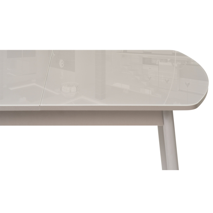 Стеклянный стол Бейкер 120(152)х70х75 латте / капучино