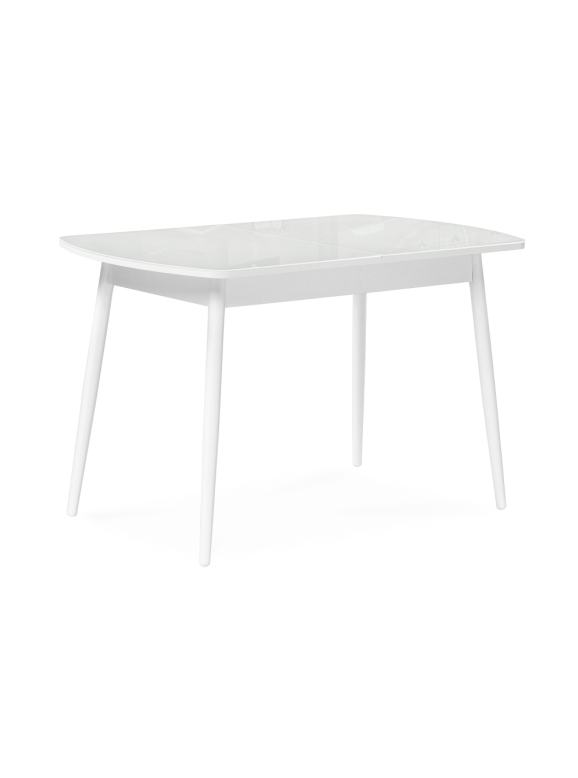 Стеклянный стол Бейкер 120(152)х70х75 белый