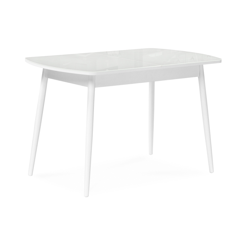 Стеклянный стол Бейкер 120(152)х70х75 белый