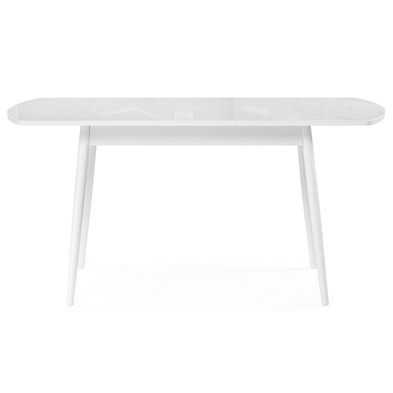 Стеклянный стол Бейкер 120(152)х70х75 белый