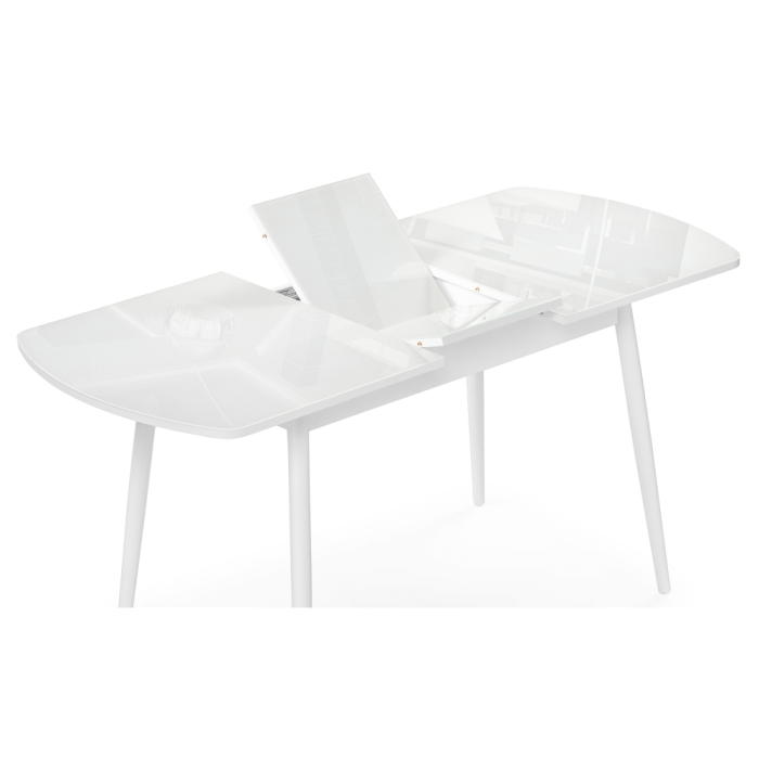 Стеклянный стол Бейкер 120(152)х70х75 белый