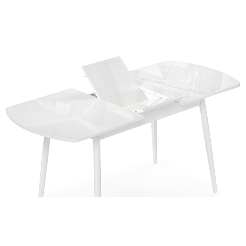 Стеклянный стол Бейкер 120(152)х70х75 белый