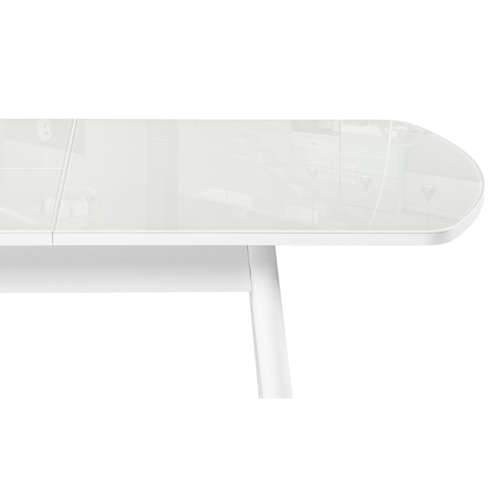 Стеклянный стол Бейкер 120(152)х70х75 белый