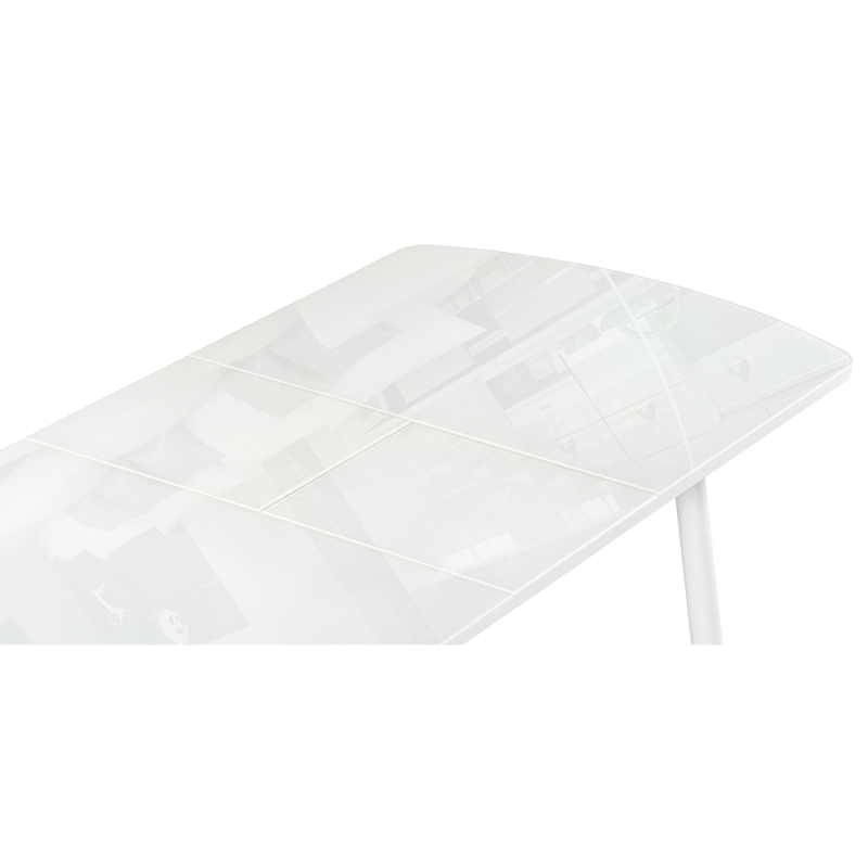 Стеклянный стол Бейкер 120(152)х70х75 белый