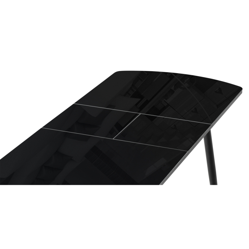 Стеклянный стол Бейкер 120(152)х70х75,5 черный