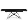 Стеклянный стол Блэкберн 140(200)х80х75 черный мрамор / черный
