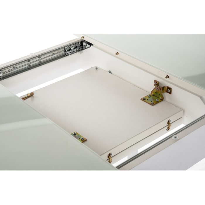 Стеклянный стол Бриллиант 110(140)х68х76 белый