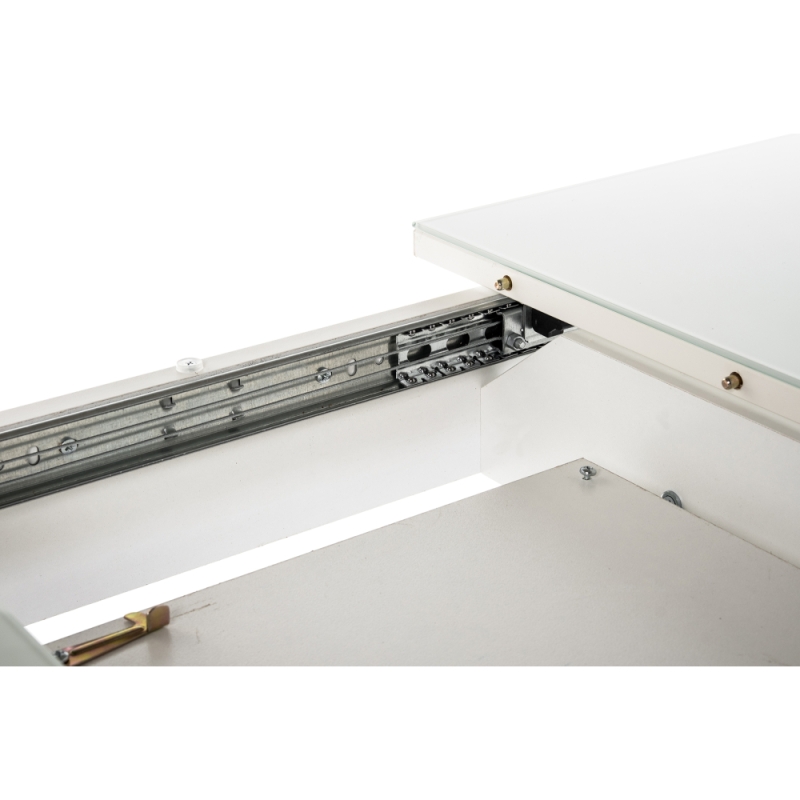 Стеклянный стол Бриллиант 110(140)х68х76 белый