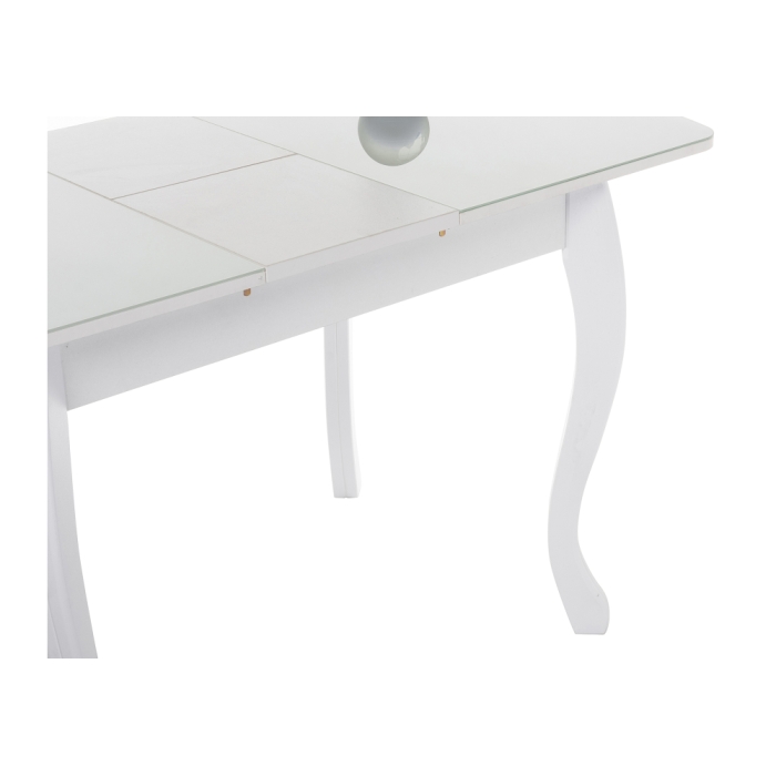 Стеклянный стол Бриллиант 110(140)х68х76 белый