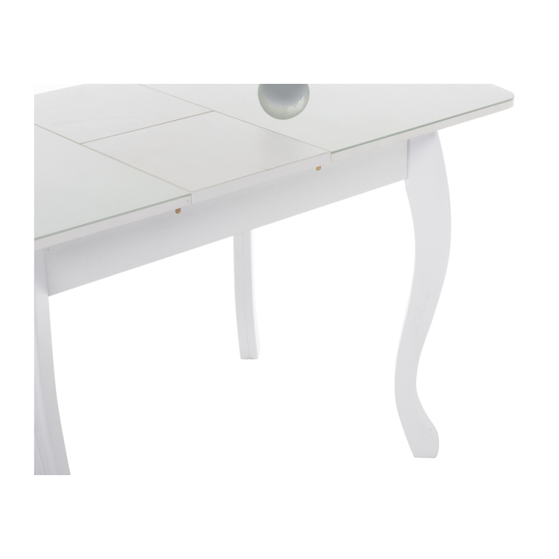 Стеклянный стол Бриллиант 110(140)х68х76 белый