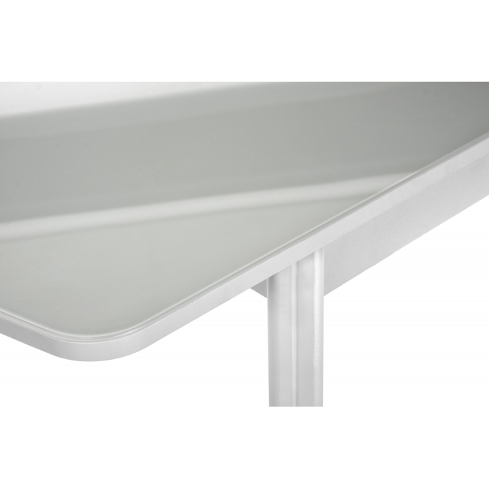 Стеклянный стол Бриллиант 110(140)х68х76 белый