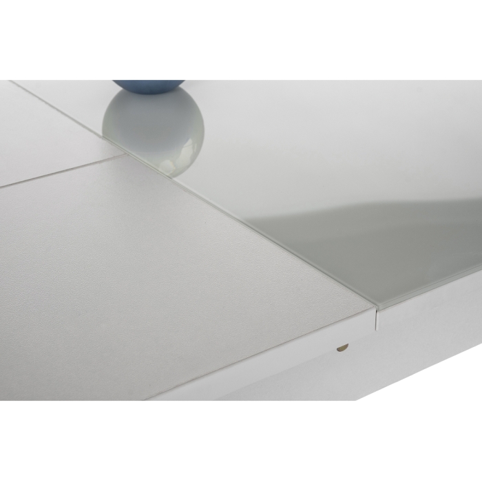 Стеклянный стол Бриллиант 110(140)х68х76 белый