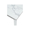 Стеклянный стол Corner 120 matte statuario белый мрамор матовый / белый