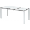 Стеклянный стол Corner 120 matte statuario белый мрамор матовый / белый