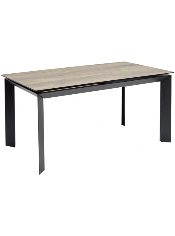 Стеклянный стол Cremona 140 KL-61 итальянская керамика под дерево / черный 