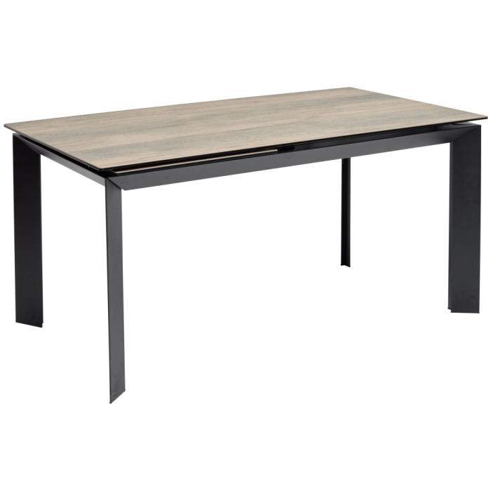 Стеклянный стол Cremona 140 KL-61 итальянская керамика под дерево / черный 