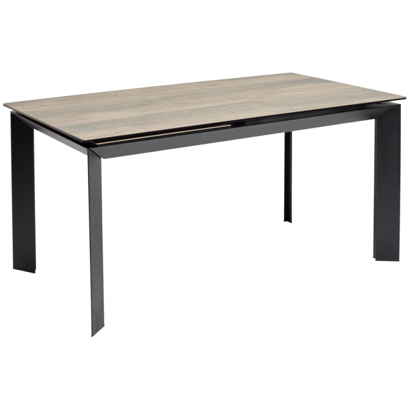 Стеклянный стол Cremona 140 KL-61 итальянская керамика под дерево / черный 