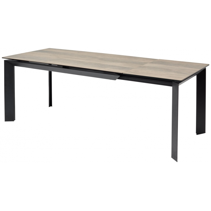 Стеклянный стол Cremona 140 KL-61 итальянская керамика под дерево / черный 