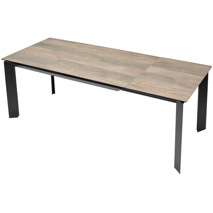 Стеклянный стол Cremona 140 KL-61 итальянская керамика под дерево / черный 