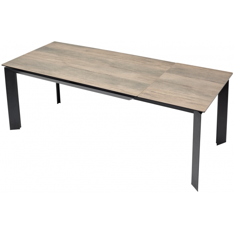 Стеклянный стол Cremona 140 KL-61 итальянская керамика под дерево / черный 