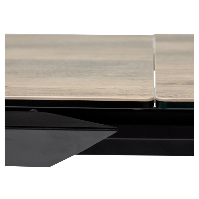 Стеклянный стол Cremona 140 KL-61 итальянская керамика под дерево / черный 