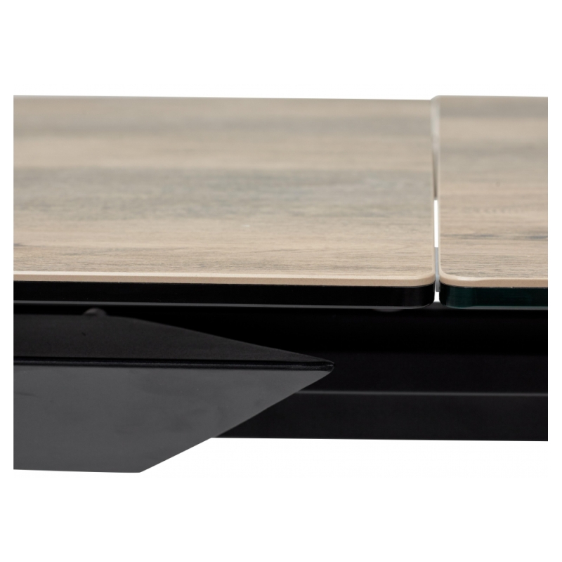 Стеклянный стол Cremona 140 KL-61 итальянская керамика под дерево / черный 