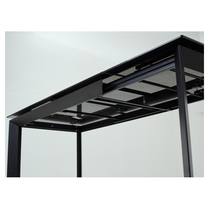 Стеклянный стол Cremona 140 KL-99 белый мрамор матовый / итальянская керамика / черный