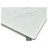 Стеклянный стол Cremona 140 KL-99 белый мрамор матовый / итальянская керамика / черный