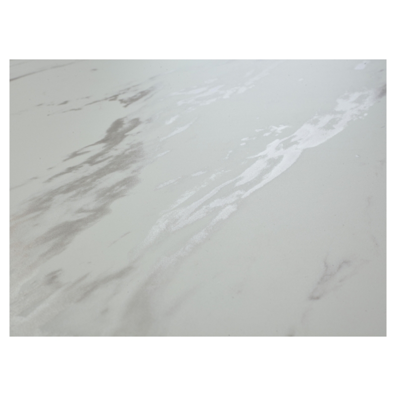 Стеклянный стол Cremona 140 KL-99 белый мрамор матовый / итальянская керамика / черный