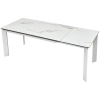 Стеклянный стол Cremona 140 matte statuario белый мрамор матовый / белый
