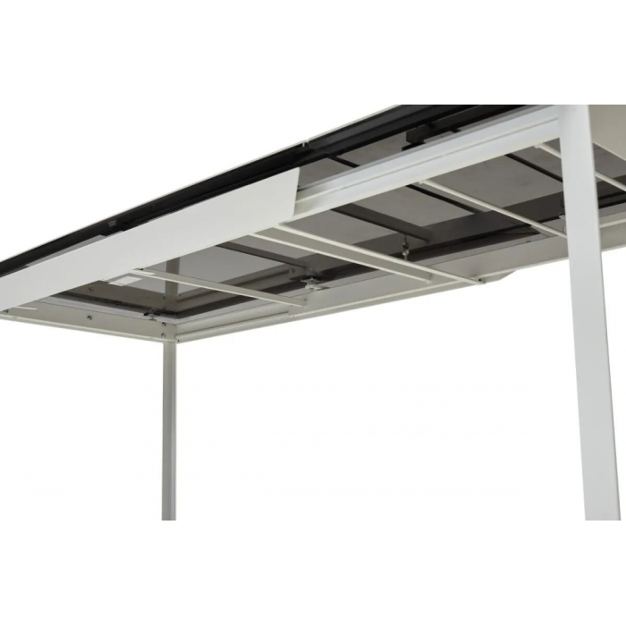 Стеклянный стол Cremona 140 matte statuario белый мрамор матовый / белый