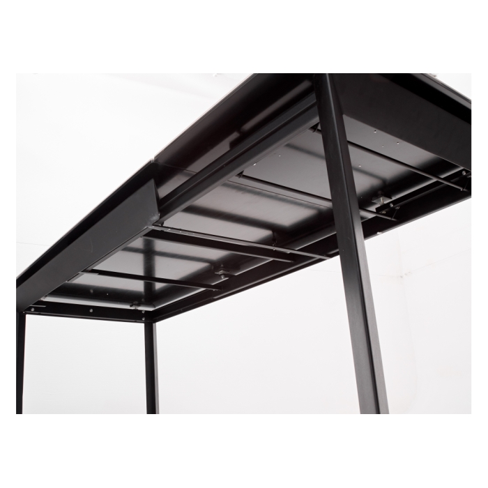 Стеклянный стол Cremona 140 matte statuario белый мрамор матовый / черный