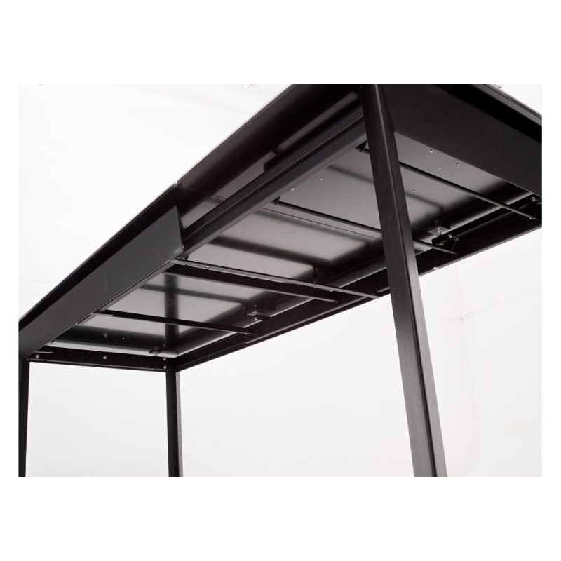 Стеклянный стол Cremona 140 matte statuario белый мрамор матовый / черный