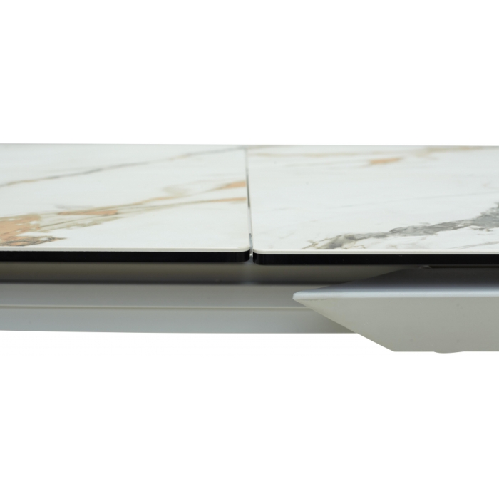 Стеклянный стол Cremona 160 KL-188 контрастный мрамор / белый