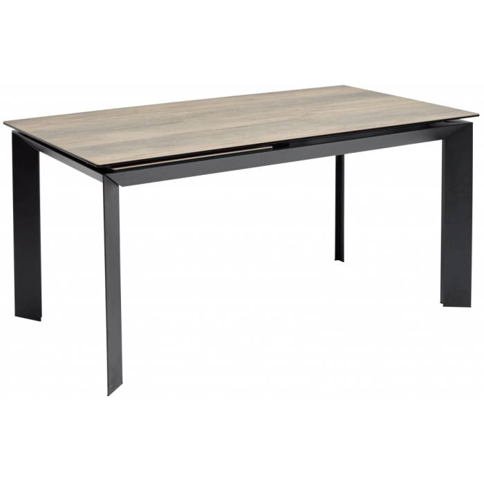 Стеклянный стол Cremona 180 KL-61 итальянская керамика под дерево / черный 