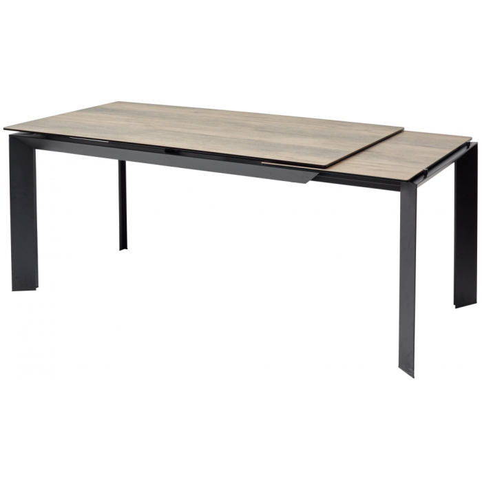 Стеклянный стол Cremona 180 KL-61 итальянская керамика под дерево / черный 