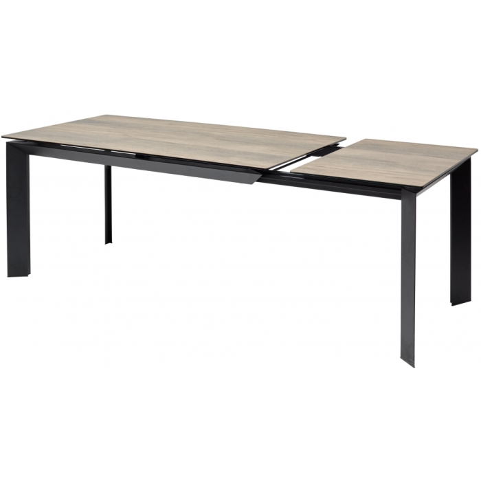 Стеклянный стол Cremona 180 KL-61 итальянская керамика под дерево / черный 