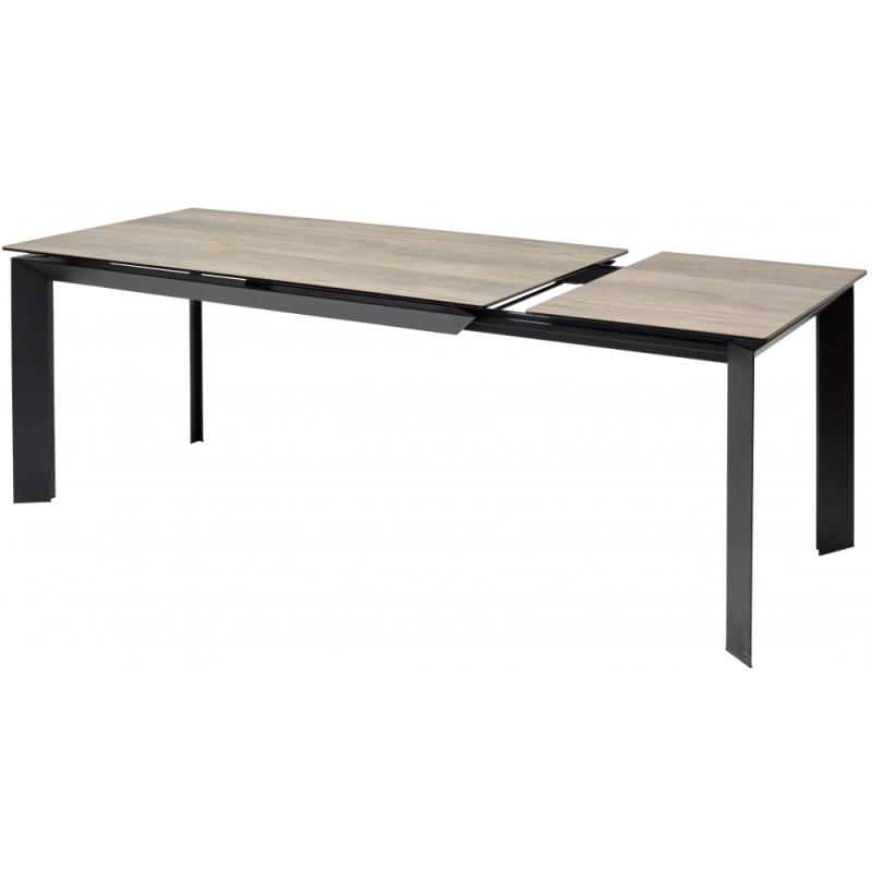 Стеклянный стол Cremona 180 KL-61 итальянская керамика под дерево / черный 