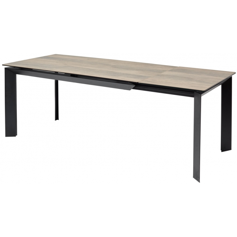 Стеклянный стол Cremona 180 KL-61 итальянская керамика под дерево / черный 