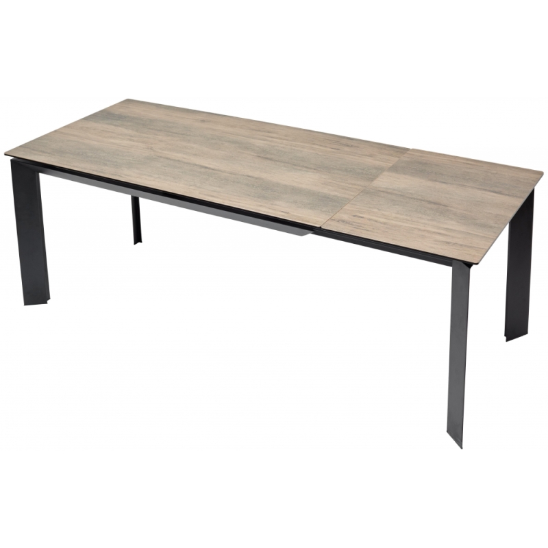 Стеклянный стол Cremona 180 KL-61 итальянская керамика под дерево / черный 